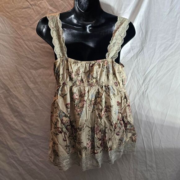 vintage y2k 2000s floral coquette whimsigoth babydoll top - Picture 3 of 6